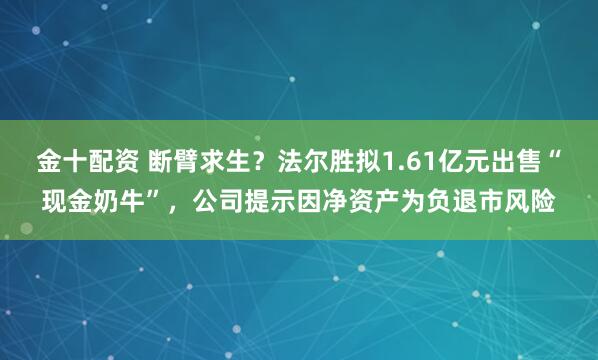 金十配资 断臂求生？法尔胜拟1.61亿元出售“现金奶牛”，公司提示因净资产为负退市风险